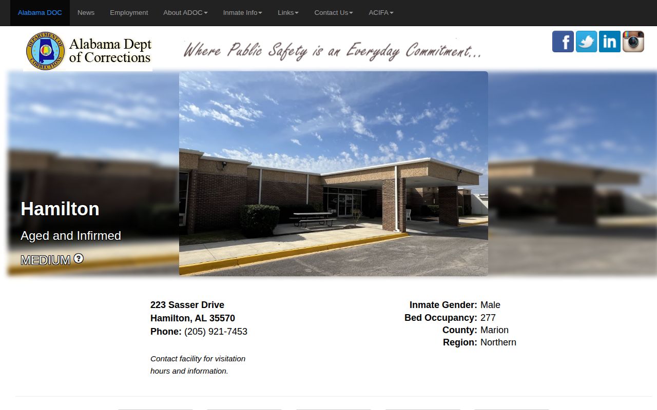Hamilton Aged and Infirmed Center release lookup in Marion County