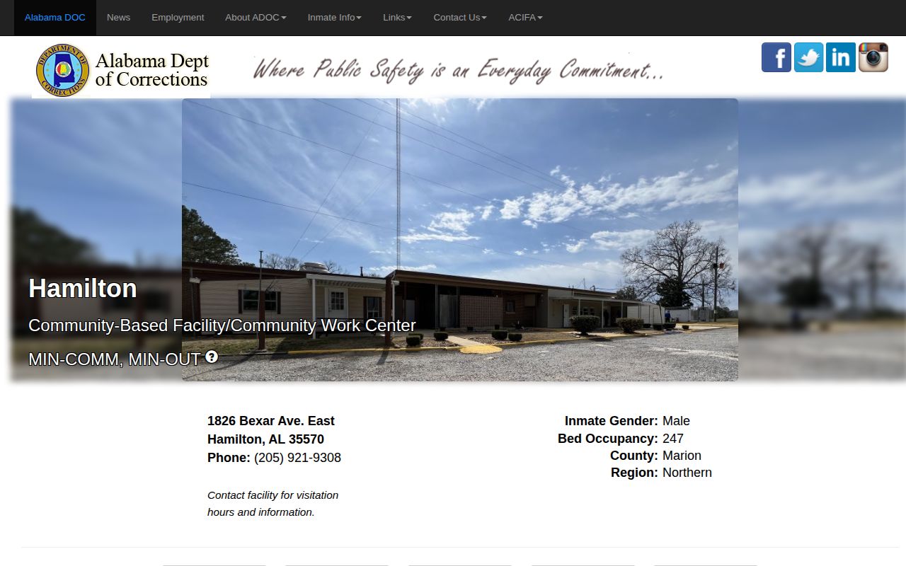 Hamilton Community Based Facility release records in Marion County