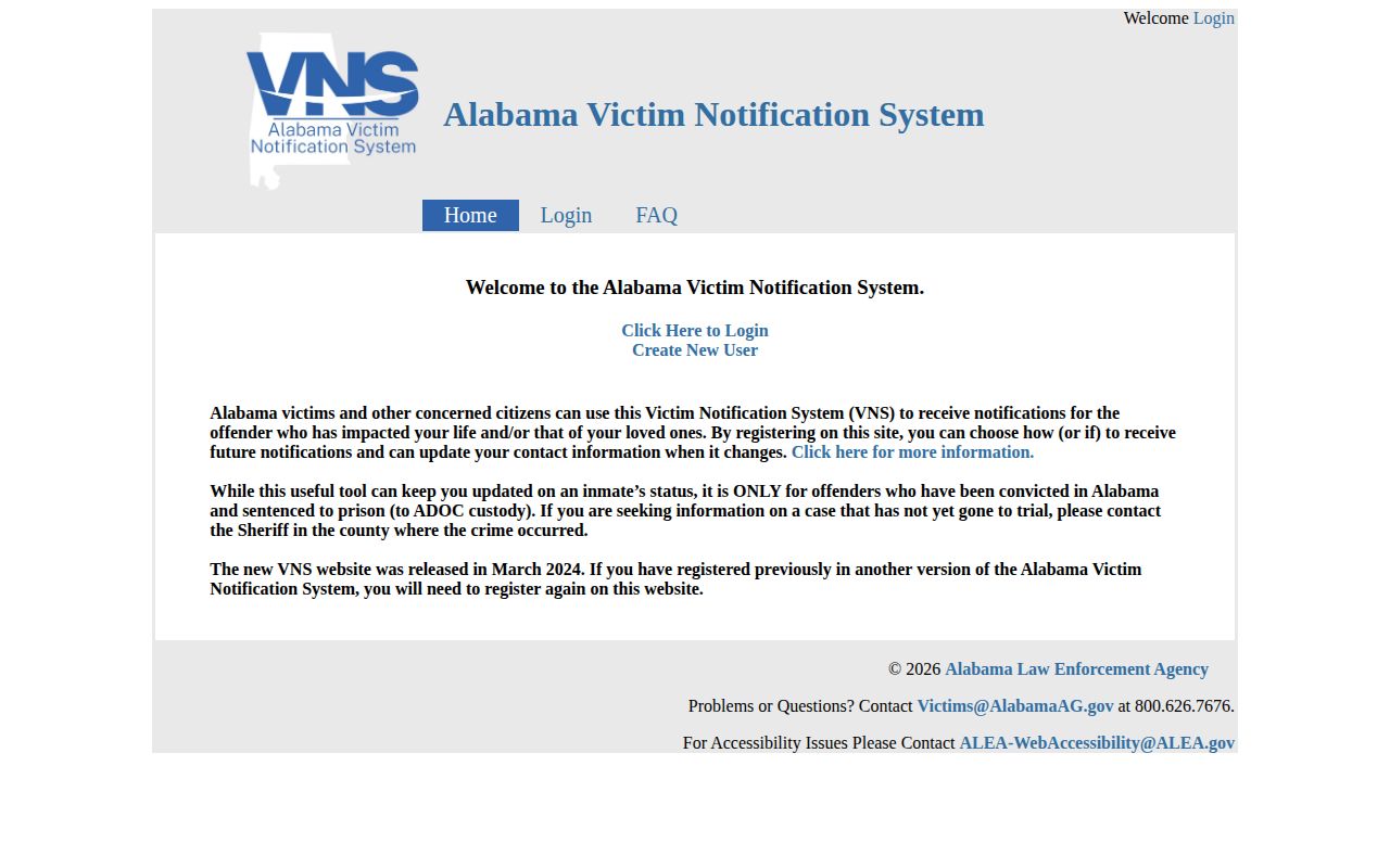 Alabama VNS Marion County release notification scope