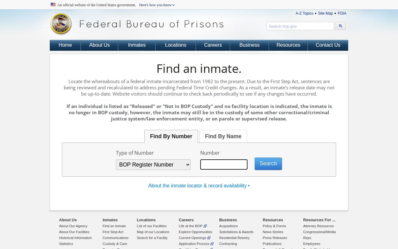 BOP federal release lookup for Marion County related cases